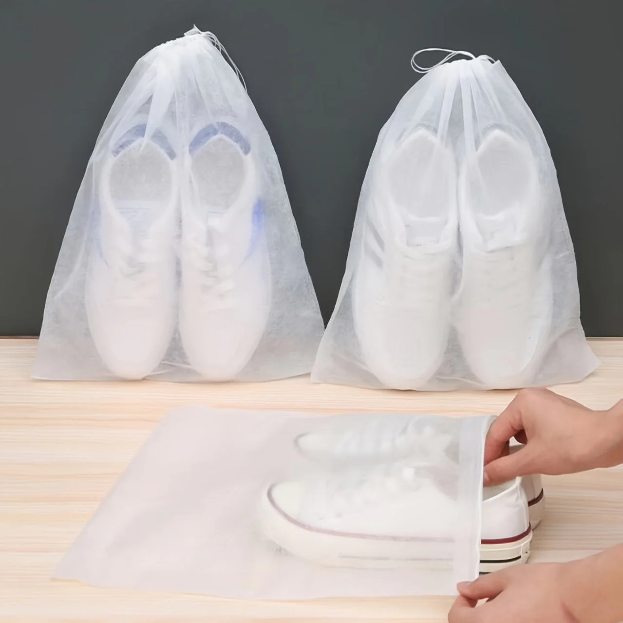 White Portable Shoes Dust Bag🔥 - Image 2