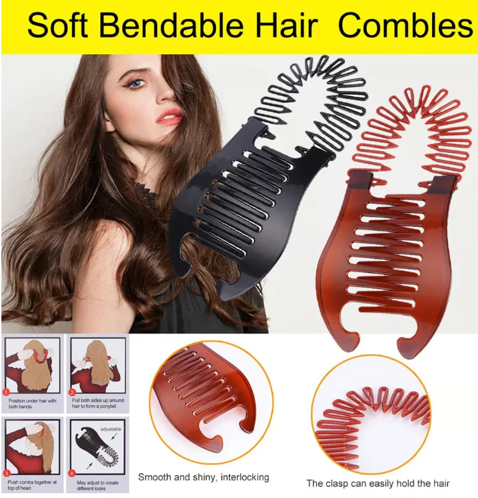 Adjustable Banana-Shaped Hair Holders – Secure & Tangle-Free