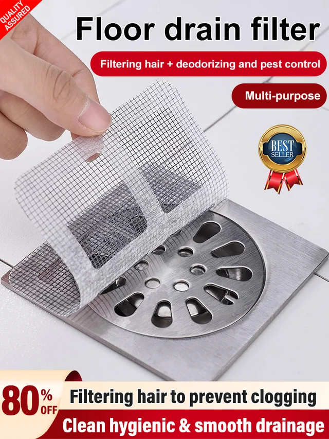 Disposable self-adhesive floor drain stickers