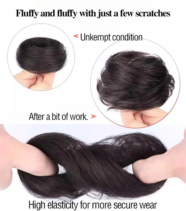Elastic Straight Hair Bun Ring - Image 5