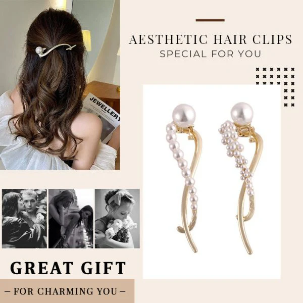 Coil Hair Pearl Arc Spring Hair Clip - Image 2