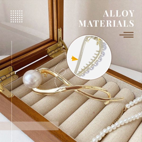 Coil Hair Pearl Arc Spring Hair Clip - Image 3