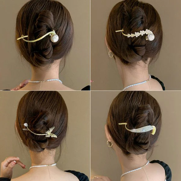 Coil Hair Pearl Arc Spring Hair Clip - Image 5