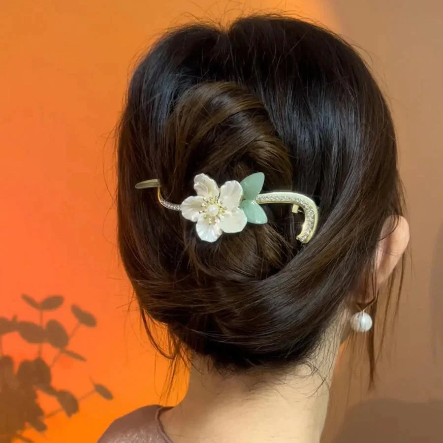 Coil Hair Pearl Arc Spring Hair Clip - Image 9