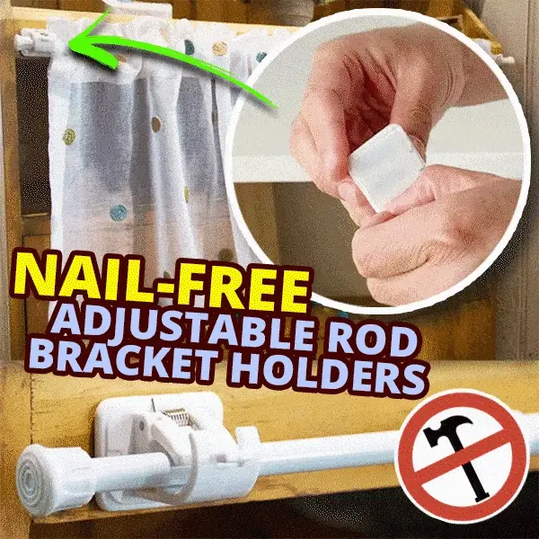 Nail-free Adjustable Rod Bracket Holders - Image 2