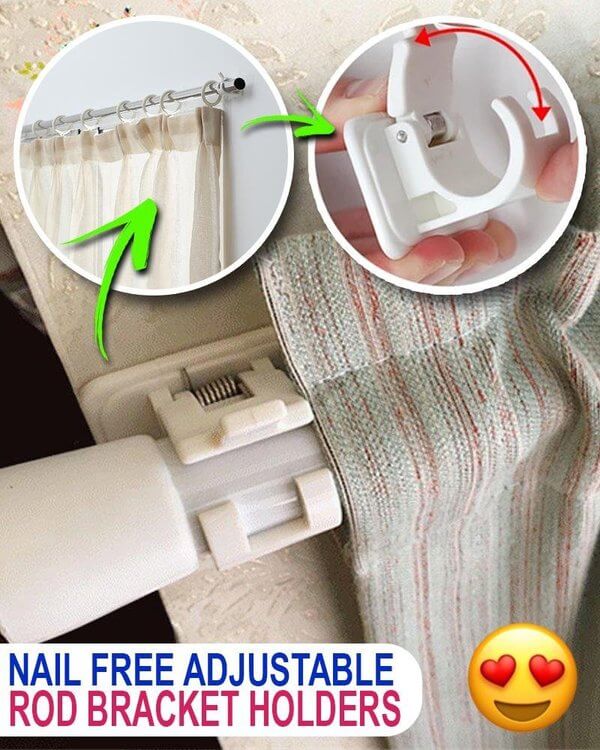Nail-free Adjustable Rod Bracket Holders - Image 3