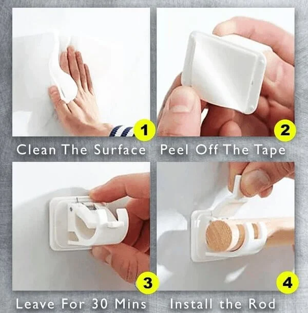 Nail-free Adjustable Rod Bracket Holders - Image 5