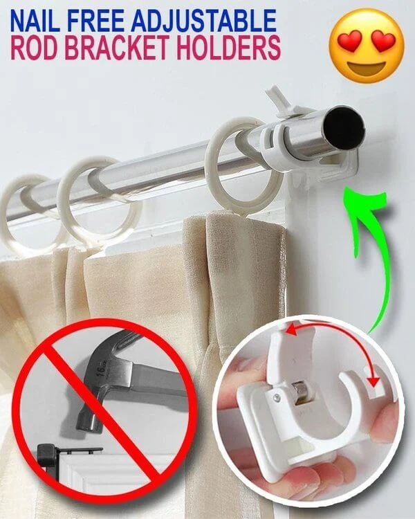 Nail-free Adjustable Rod Bracket Holders - Image 8