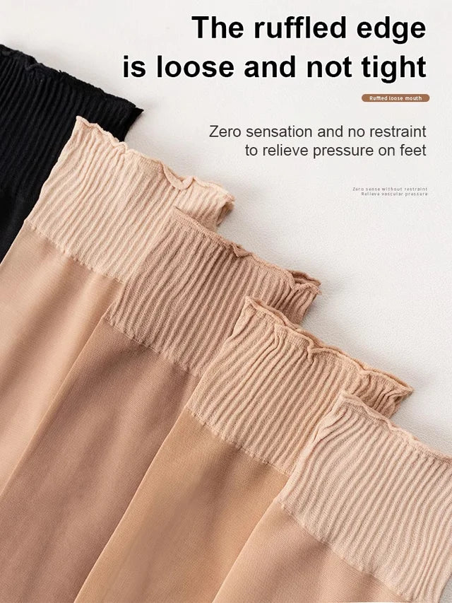Women Elastic Loose Ruffle Sheer Socks - Image 4